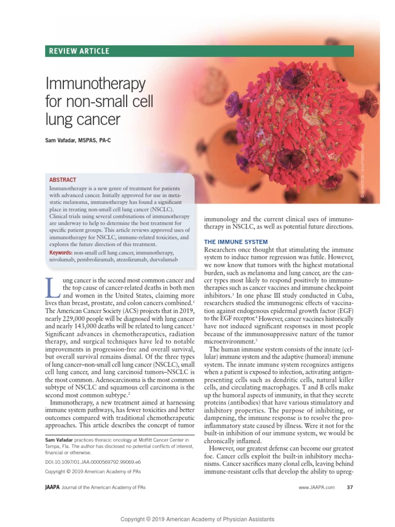 Immunotherapy For Non-Small Cell Lung Cancer | PDF | Non Small Cell ...