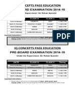 Iq Concepts Pass Education: Pre-Board Examination 2014-15