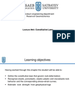 Petroleum Engineering Department Reservoir Geomechanics: Lecture 4: Constitutive Laws