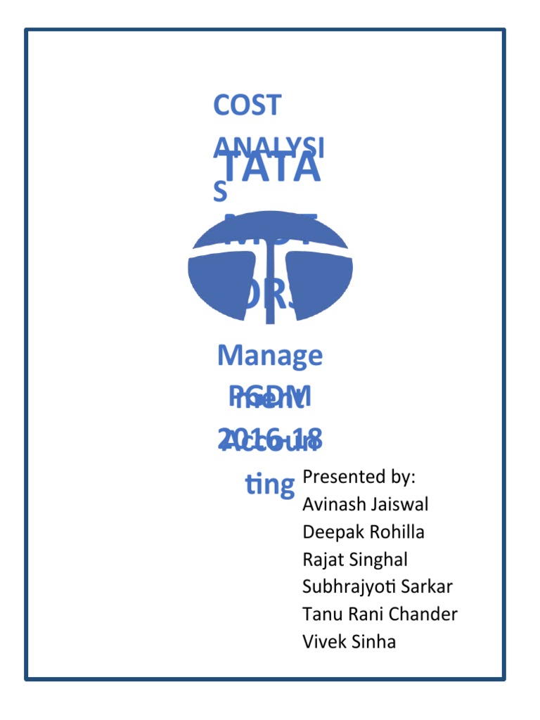 Cost Analysis Tata Motors PDF Vehicles Economies