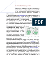 Diferencias Entre La Comunicación Oral y Escrita