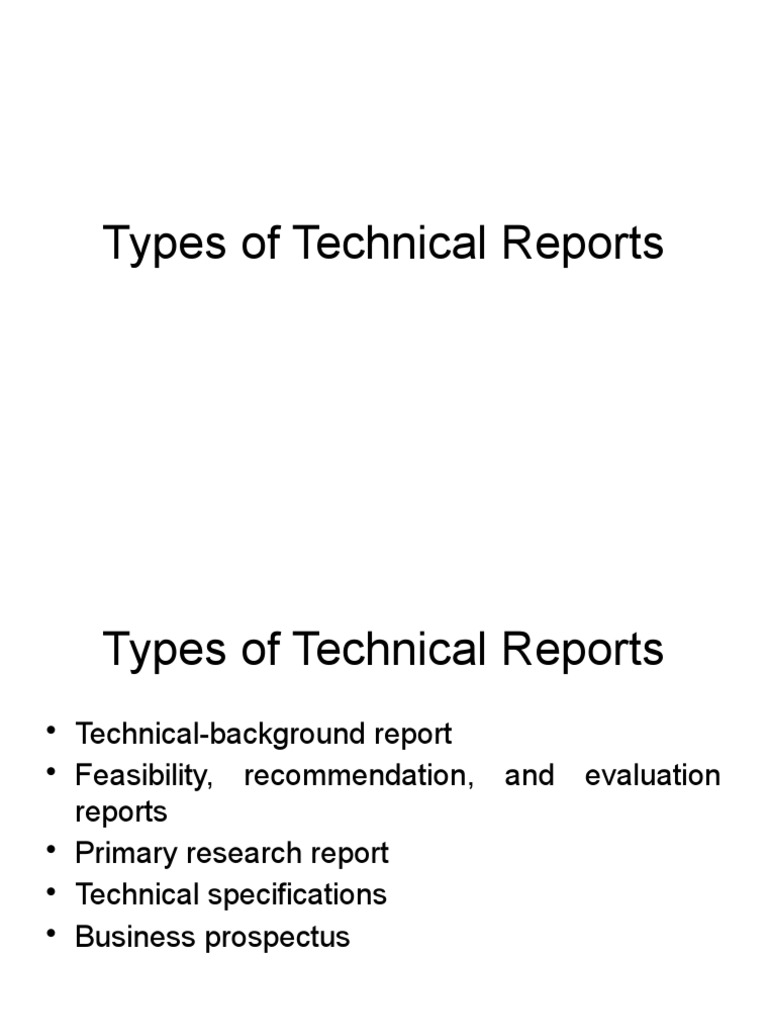Types of Technical Reports Explained | PDF