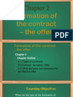 Formation of the contract - the offer chapter