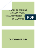 Hands On Training On Evm Vvpat On Evm Vvpat To ALMT/Master Trainers On 07/03/21
