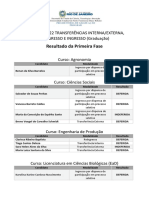 Resultado 1a Fase Transferências Graduação