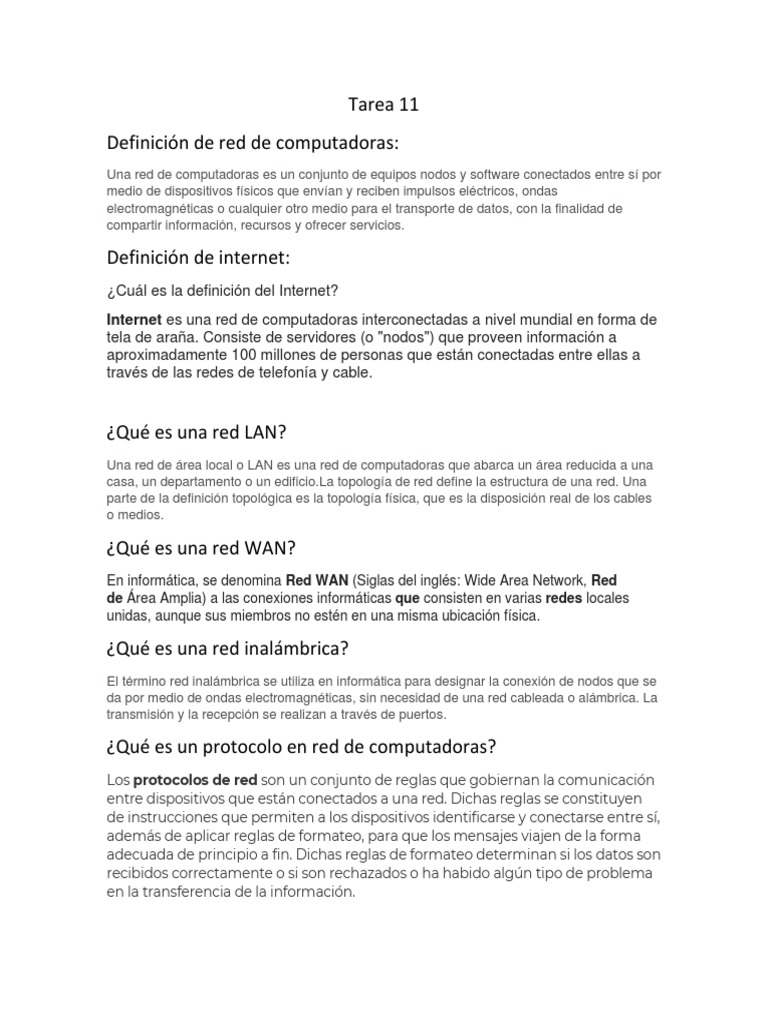 Definiciones Clave de Redes e Internet | PDF | Red de computadoras ...