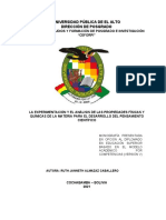 Monografia La Experimentación y El Análisis de Las Propiedades Físicas y Químicas de La Materia para El Desarrollo Del Pensamiento Científico