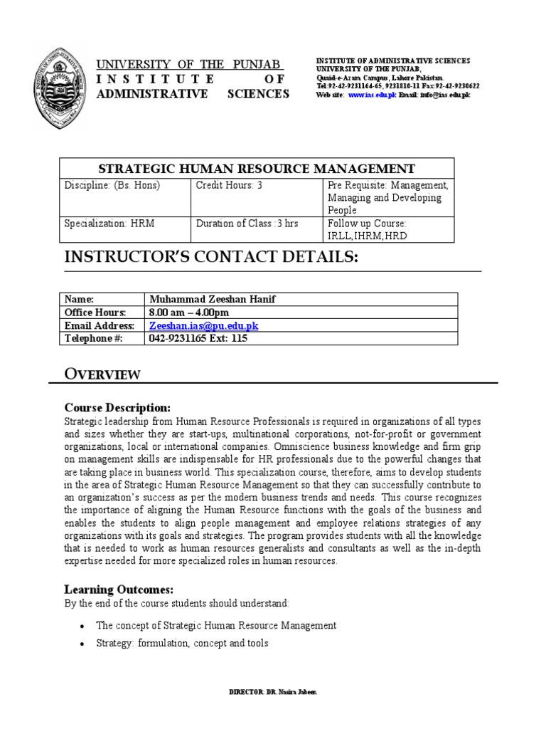SHRM Course Outline | PDF | Human Resource Management | Business