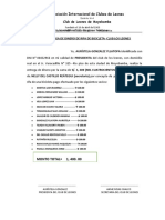 Acta de Entrega de Dinero de Rifa de Bicicleta