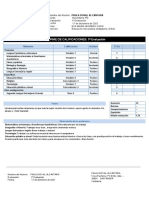 Informe de Calificaciones: 1 Evaluación: Materias Calificacion 1 Ev Actitud