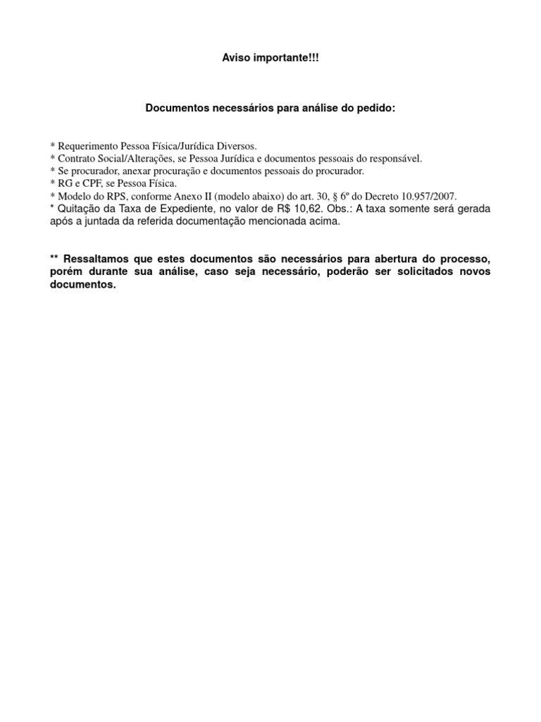 Solicitação de RPS | PDF