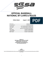 Official Baseball National By-Laws & Rules: Edition Dated: August 1, 2021