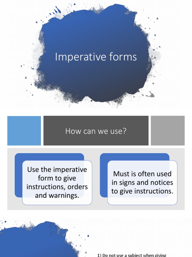 Using Imperative Forms for Instructions | PDF | Language Arts & Discipline