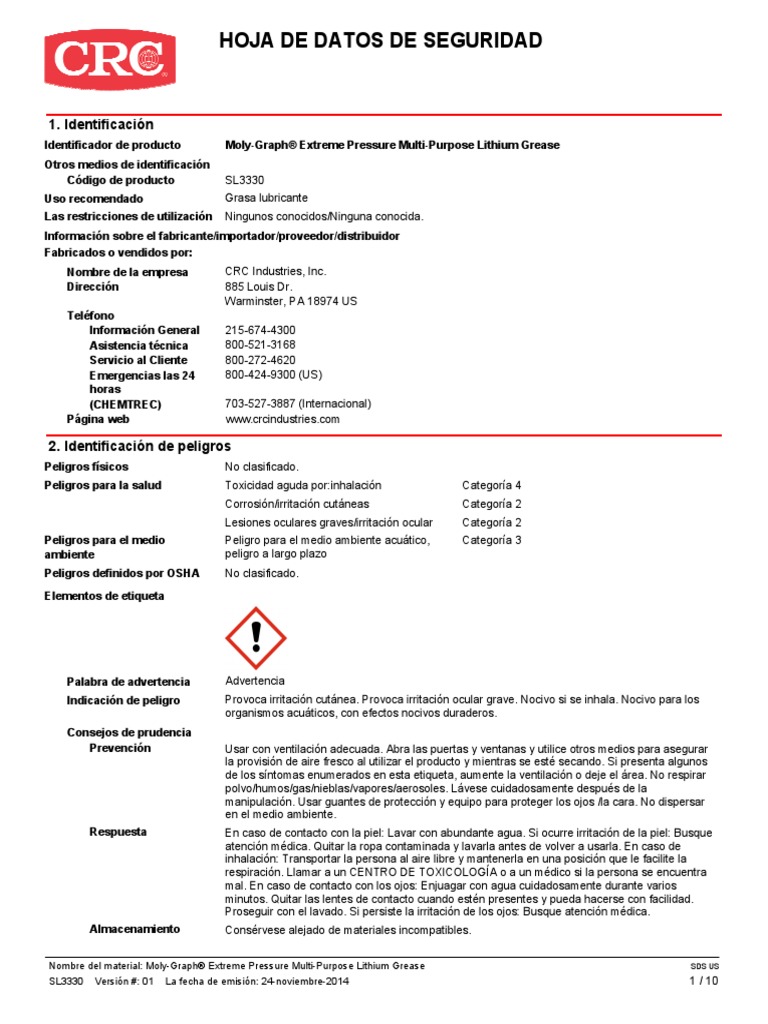 843330FDS MolyGraph® Extreme Pressure MultiPurpose Lithium Grease