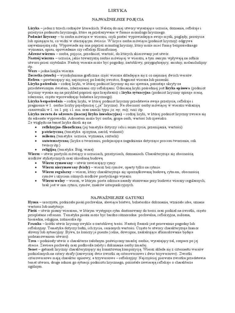 To Rodzaj Literacki Obejmujący Utwory W Których Przedstawione Są Wydarzenia