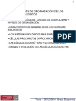 Tema 1. Niveles de Organización de Los Sistemas Biológicos