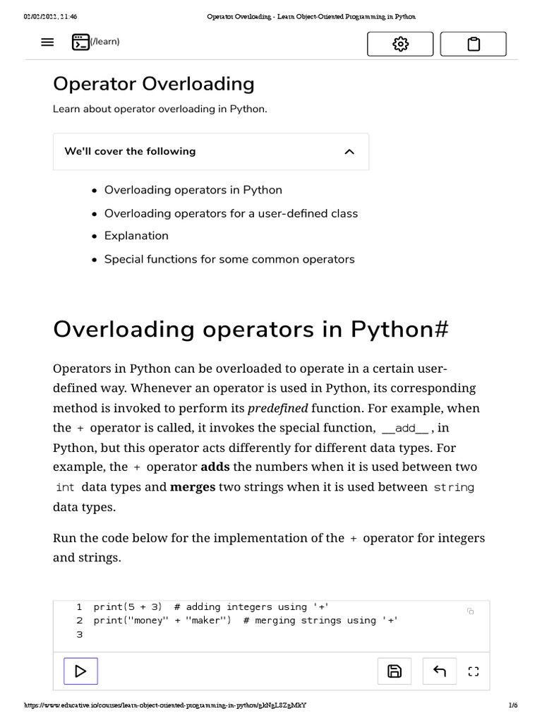 Operator Overloading - Learn Object-Oriented Programming in Python ...