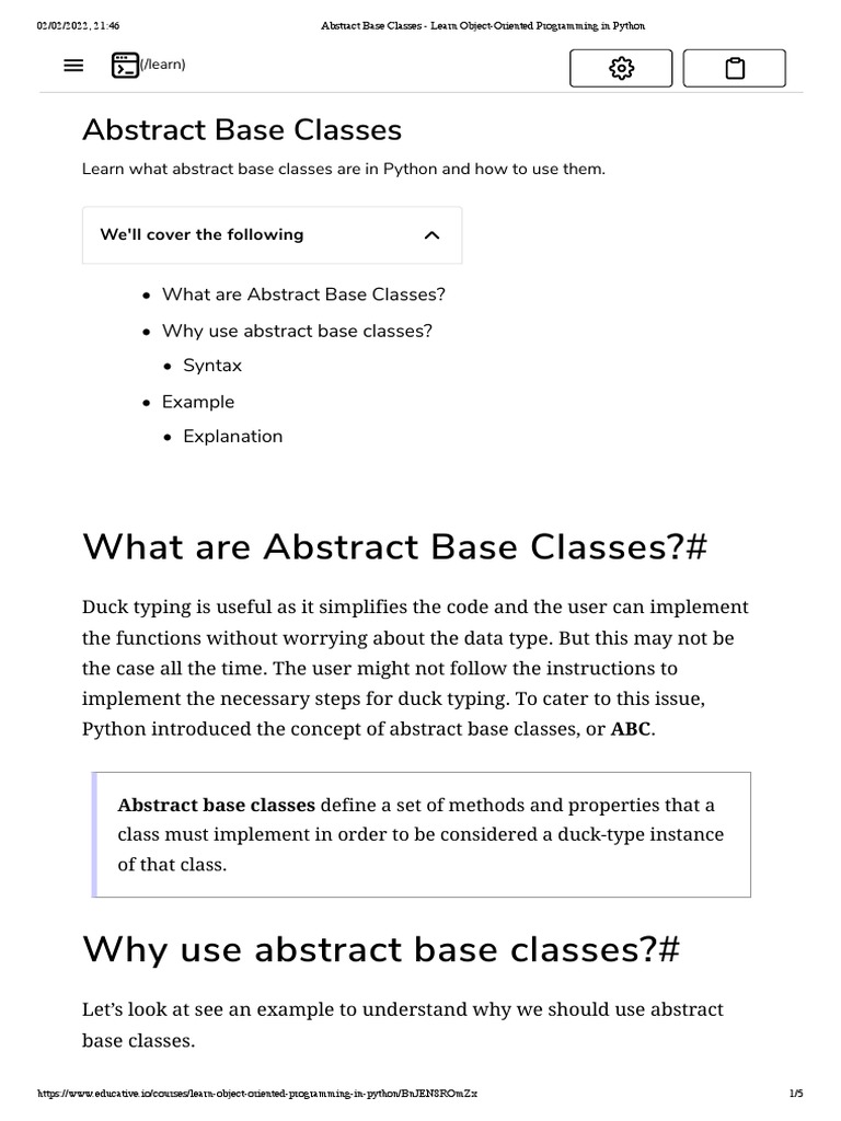 Abstract Base Classes - Learn Object-Oriented Programming in Python ...