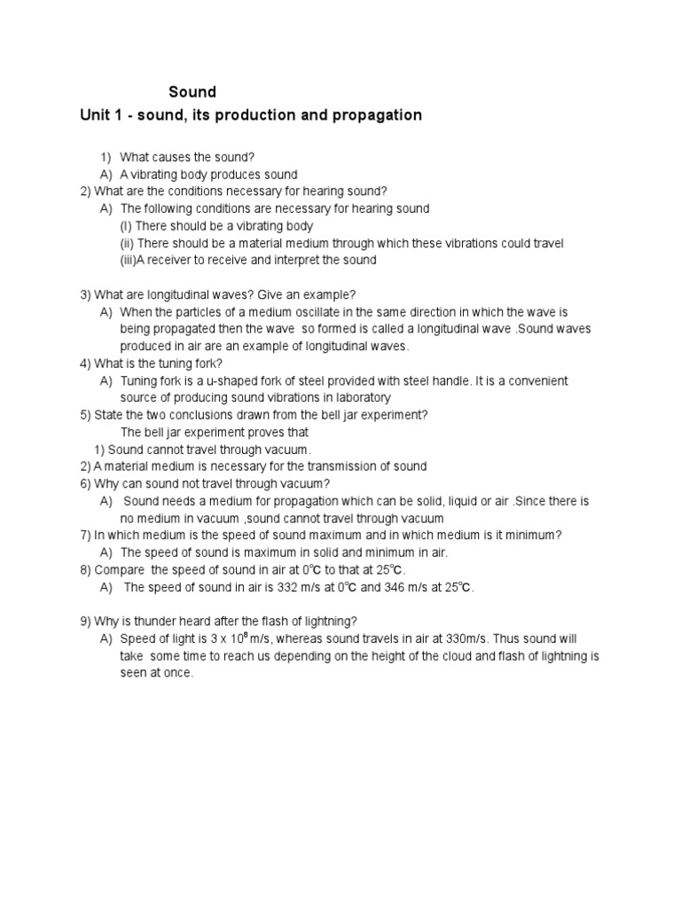 Understanding Sound: Production and Propagation | PDF