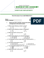 Third Periodical Test in MATHEMATICS 5