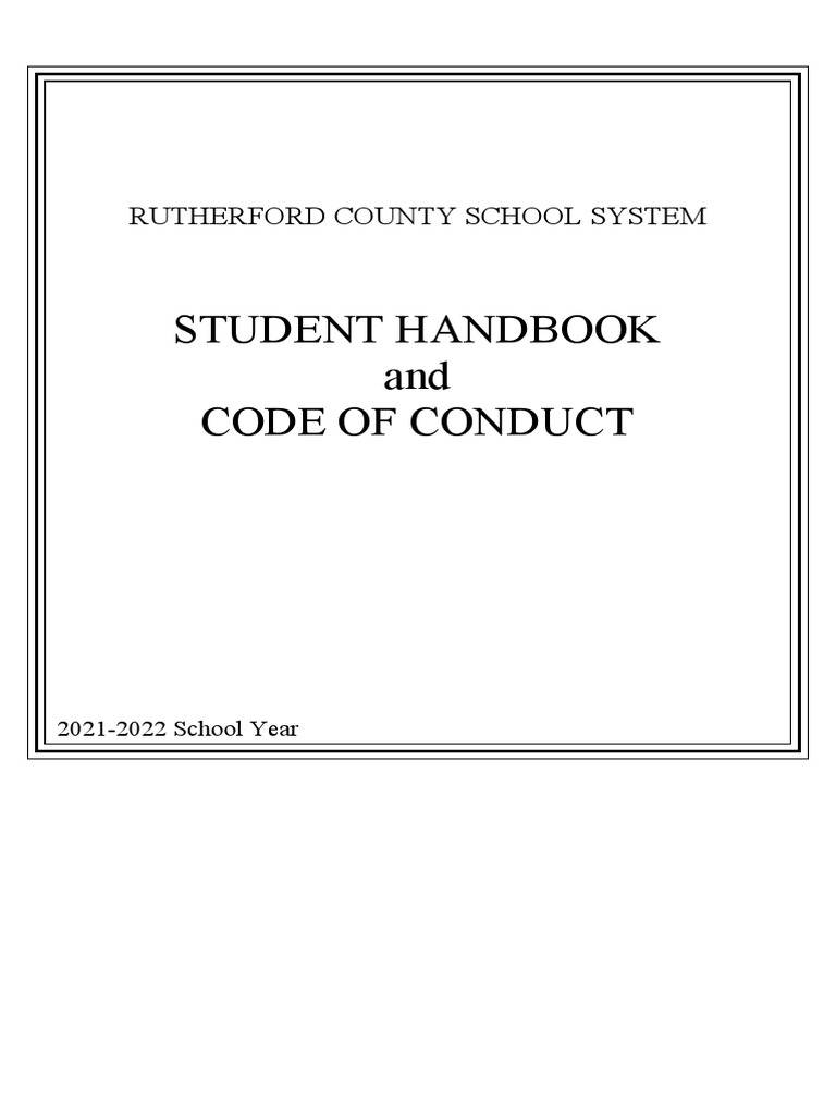 2021-2022 Rutherford County Schools Student Handbook | PDF | Crimes | Crime  & Violence