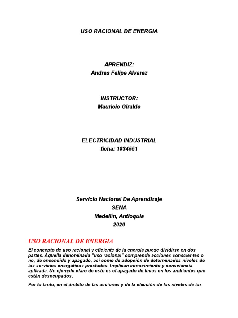 Uso Eficiente y Racional de la Energía | PDF | Uso eficiente de energía ...