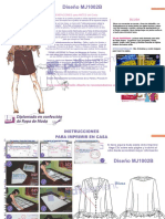 Instrucciones de Corte y Costura de Blusa Elegante Con Olanes mj1002b