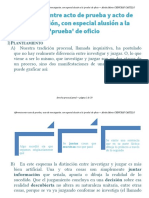 Diferencia Entre Acto de Prueba y Acto de Investigación, Con Especial Alusión A La 'Prueba' de Oficio