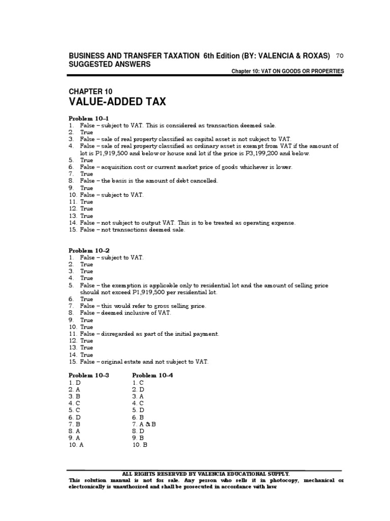 Chapter 10 Vat On Goods2013 PDF Value Added Tax Taxes