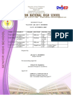 Time Subject Grade Section Room Teacher-In-Charge Signature