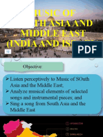 Music of South Asia and Middle East (India and Israel)
