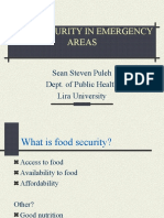 Food Security in Emergency Areas: Sean Steven Puleh Dept. of Public Health Lira University