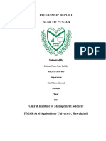 Internship Report Bank of Punjab: Submitted by