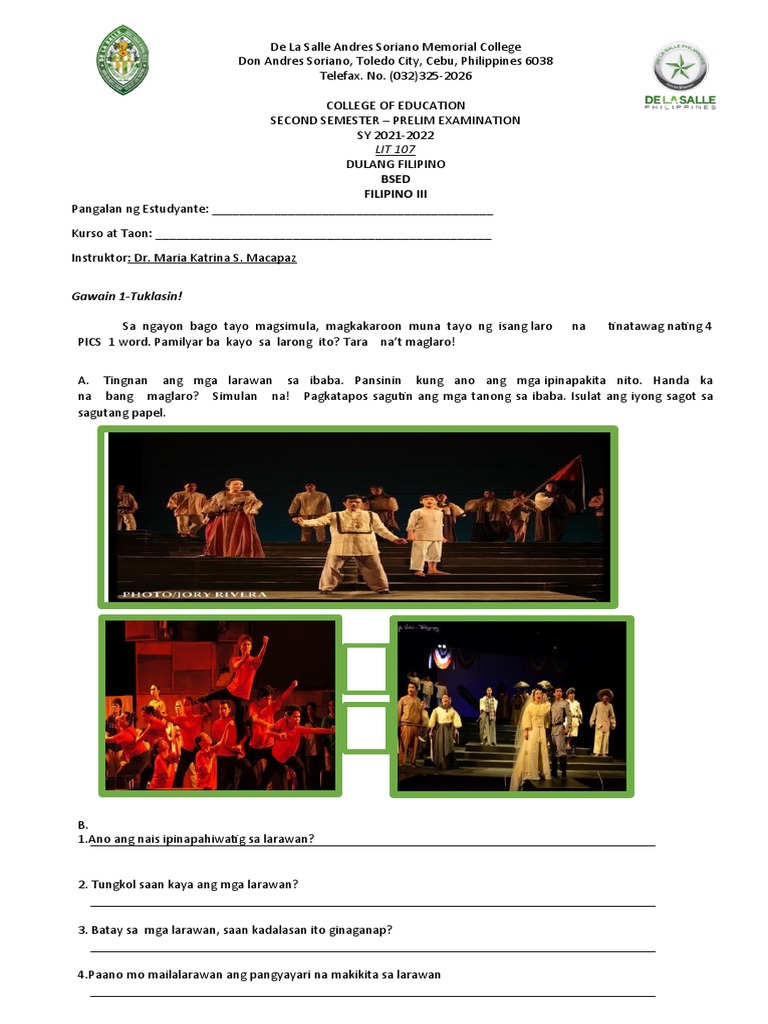 Lit 107 - Bsed III - Prelim | PDF