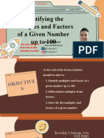 Identifying The Multiples and Factors of A Given Number Up To 100