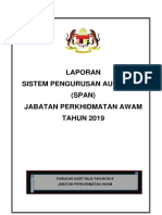 Laporan Sistem Pengurusan Audit Nilai (SPAN) Jabatan Perkhidmatan Awam TAHUN 2019