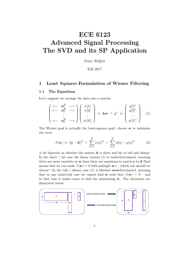 ECE 6123 Advanced Signal Processing The SVD and Its SP Application
