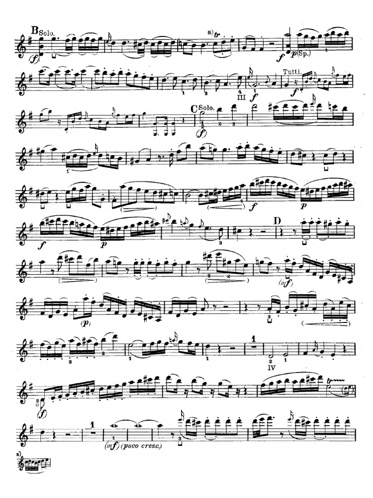 Mozart Violin Concerto 3 Violin Copy Print | PDF