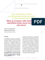 ¿Qué Opinan Los Alumnos Con Discapacidad Intelectual Sobre La Educación Inclusiva?