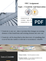 Creativity and Innovation MBA Assignment