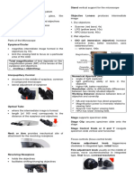 Parts of the microscope