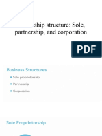 Ownership Structure - Sole, Partnership, and Corporation
