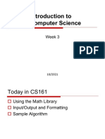 CS161: Introduction To Computer Science: Week 3