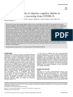 Frequency and Pro File of Objective Cognitive Deficits in Hospitalized Patients Recovering From COVID-19