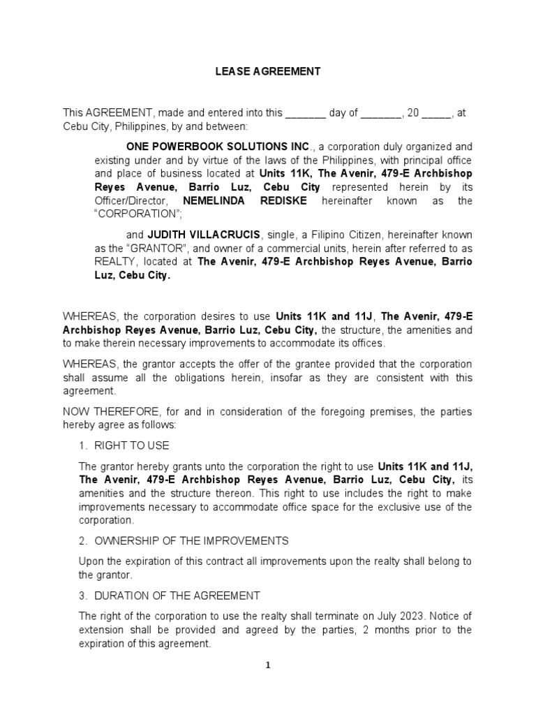 Lease Agreement | Download Free PDF | Property Law | Law And Economics