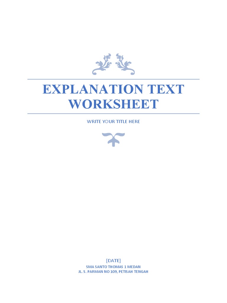 Explanation Text Worksheet Template | PDF | Career & Growth