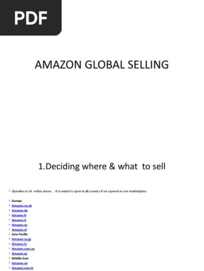 AMAZON GLOBAL SELLING