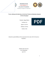 Factors Affecting Job Satisfaction of Food Sector Workers During COVID