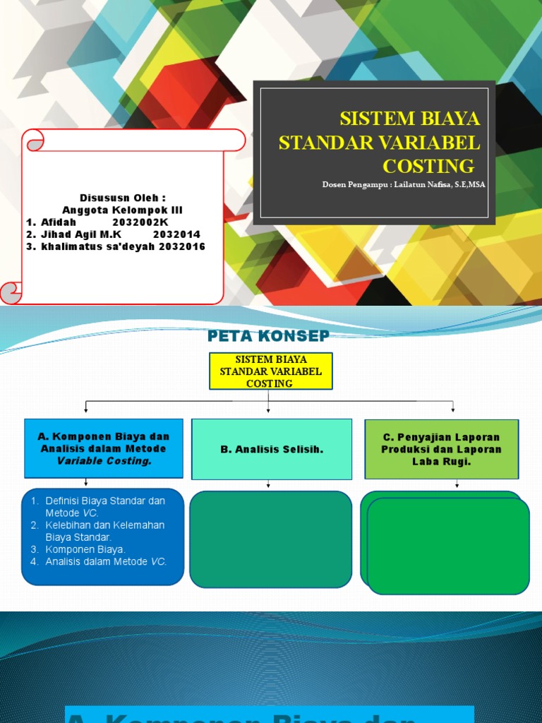 Ppt Kel 3 Sistem Biaya Standar Variabel Costing Pdf