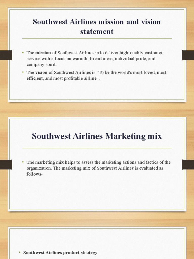 Southwest Airlines Mission and Vision Statement PDF